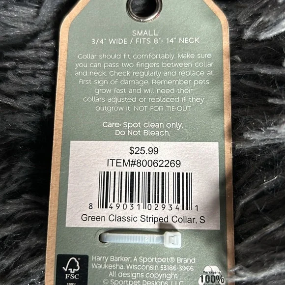 NWT Harry Barker striped dog collar S - Picture 7 of 7